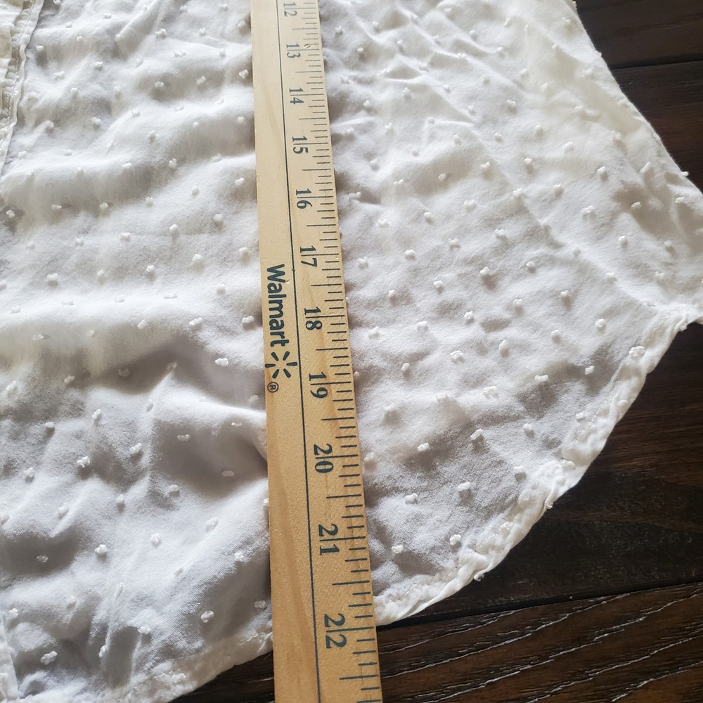 Free People White Swiss Dot Peter Pan Collar Button Down Blouse Small - Picture 10 of 10